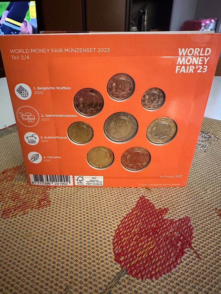 Bélgica. Year Set (FDC) 2023 "Wolrd Money Fair - Garnelenkroketten"  (Sem preço de reserva) #2.1