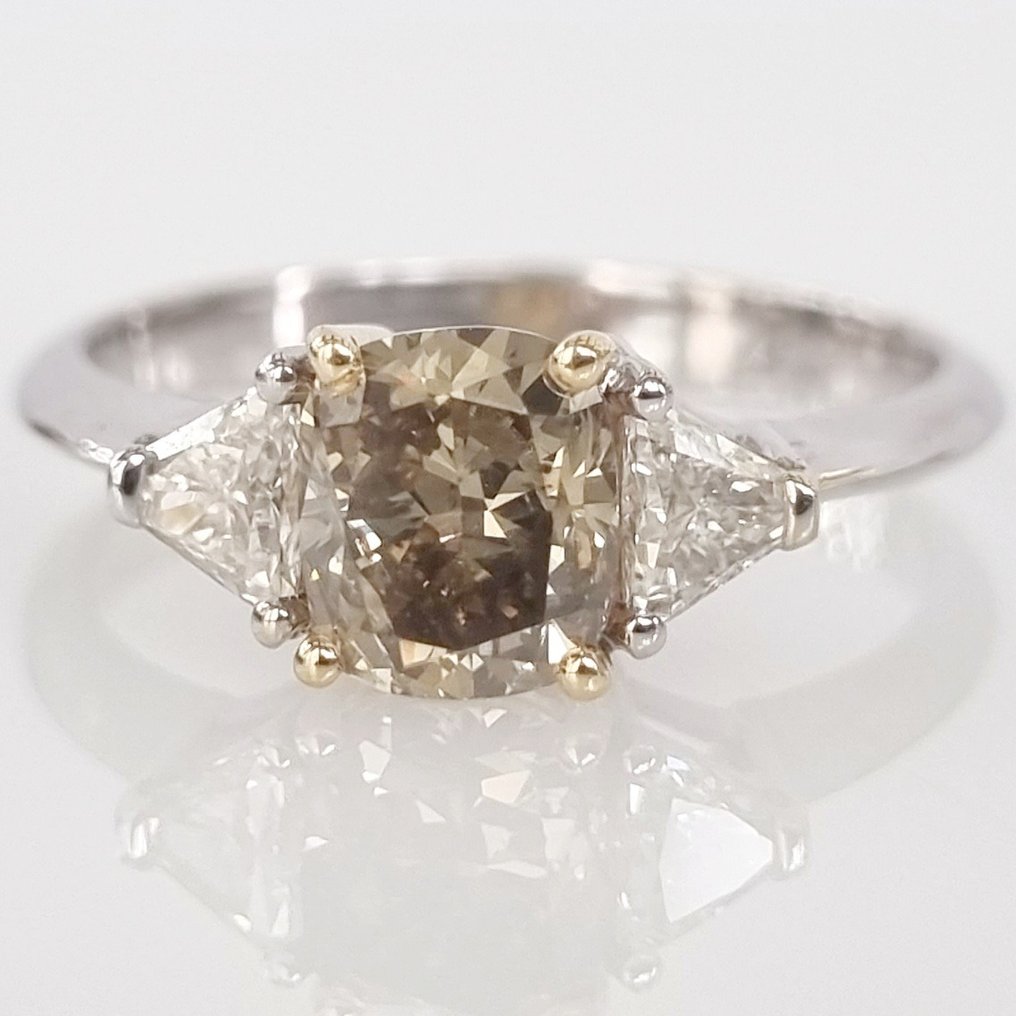 18 kt Gelbgold, Weißgold - Ring - 1.61 ct Diamant #1.1