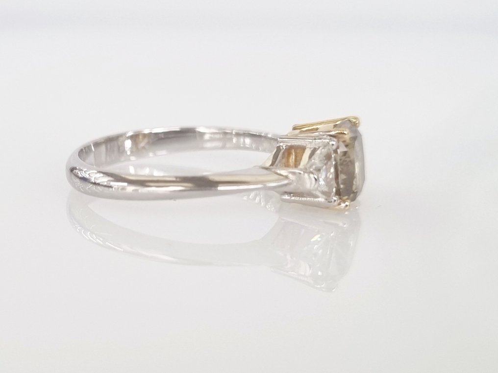 18 ct. Aur alb, Aur galben - Inel - 1.61 ct Diamant #2.2