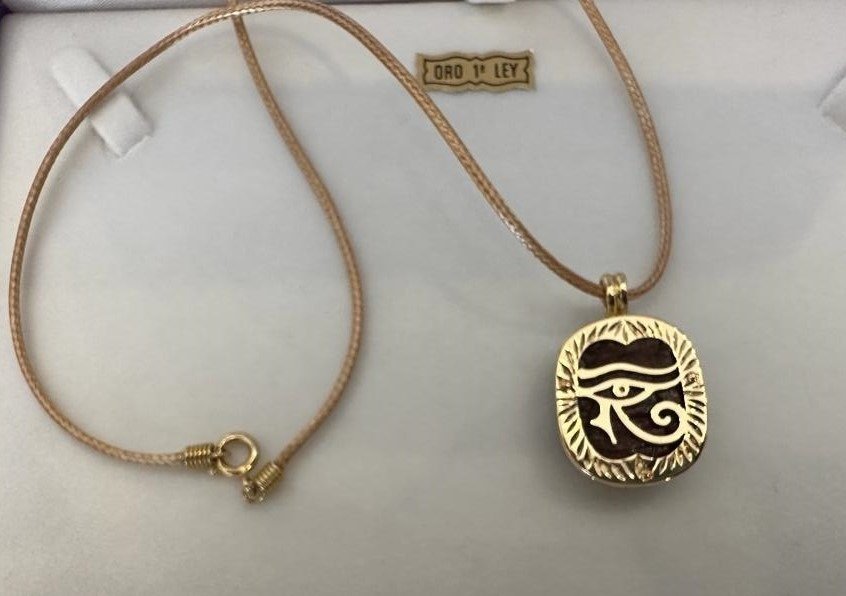 Égypte ancienne Pierre Amulette scarabée sertie dans un pendentif moderne en or 1ère LOI. - 2.2 cm #3.1