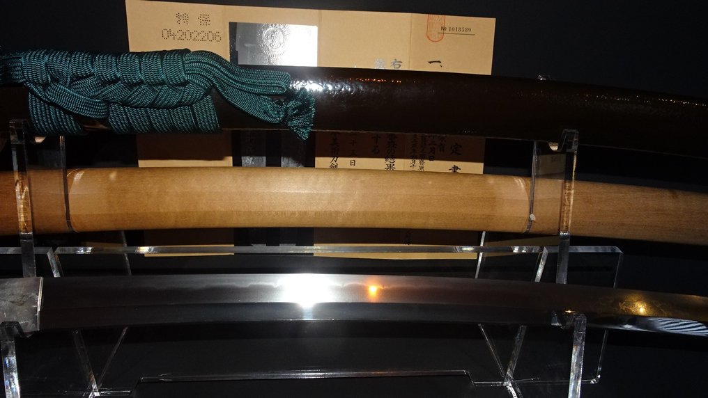 Katana - Stahl - Amazing 2 Body test Katana Gold Inlay Seisosai Muneari NBTHK Tokubetsu Hozon - Japan - 19. Jahrhundert #3.1