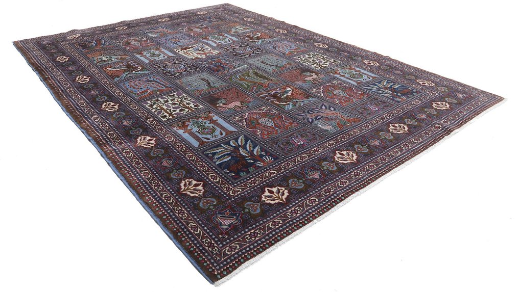 Tapete muito fino original Kashmar Garden of Eden feito de lã de cortiça com padrão de campos - Tapete - 400 cm - 295 cm #1.1