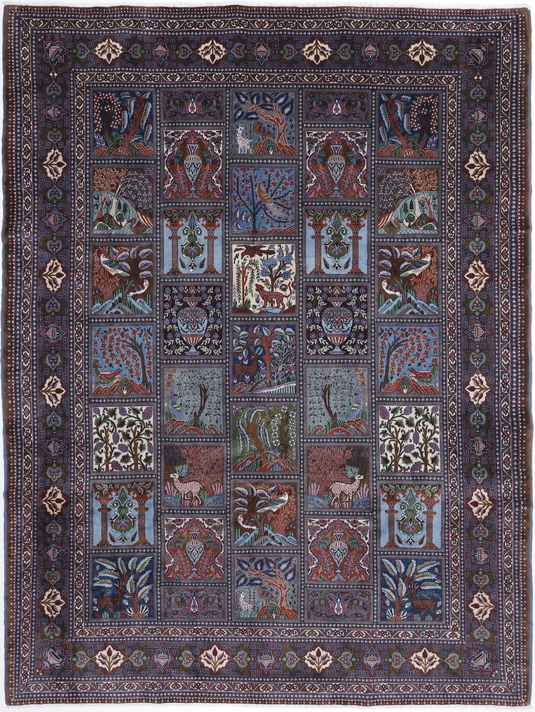 Alfombra muy fina original Kashmar Garden of Eden hecha de patrón de campos de lana de corcho - Alfombra - 400 cm - 295 cm #2.1