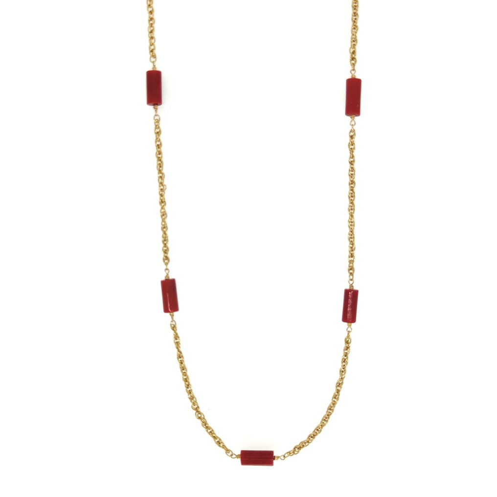 Collier - 18 carats Or jaune Corail  #2.1