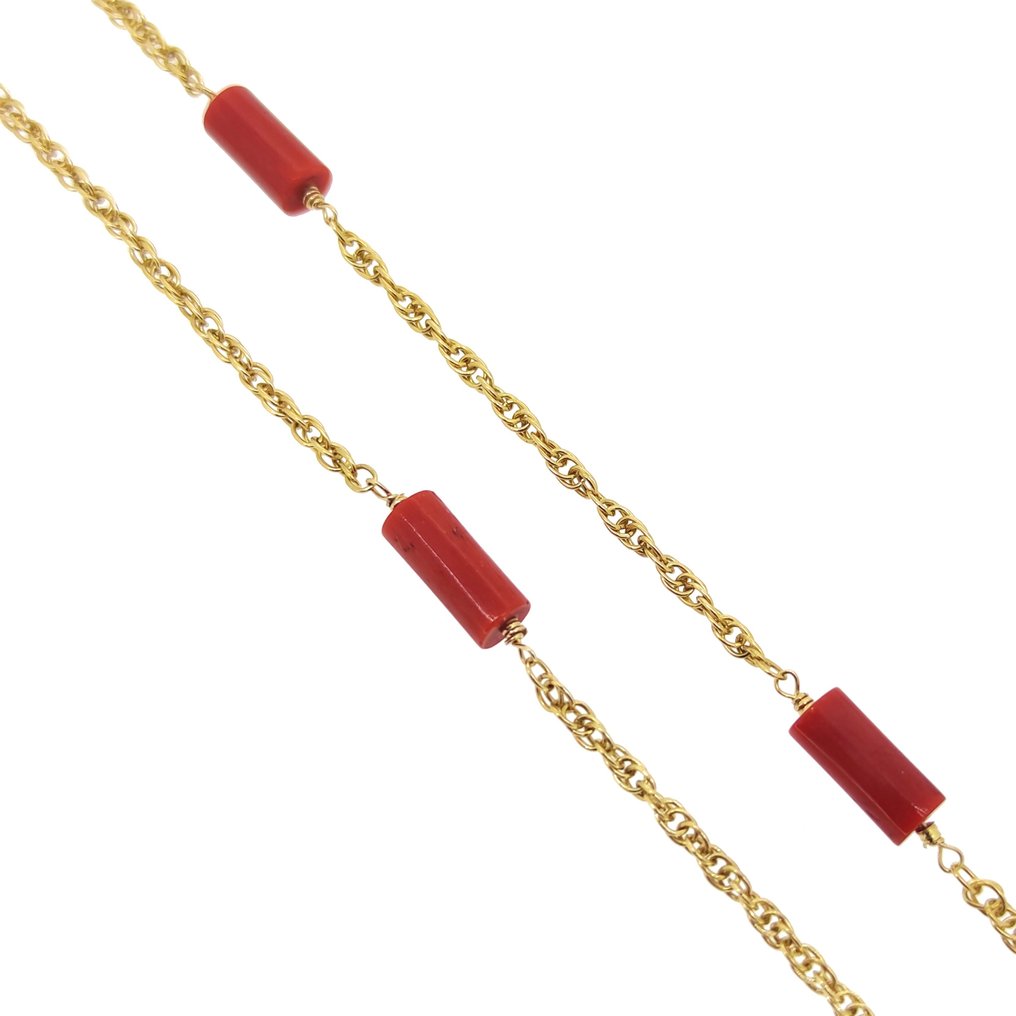 Collier - 18 carats Or jaune Corail  #1.1
