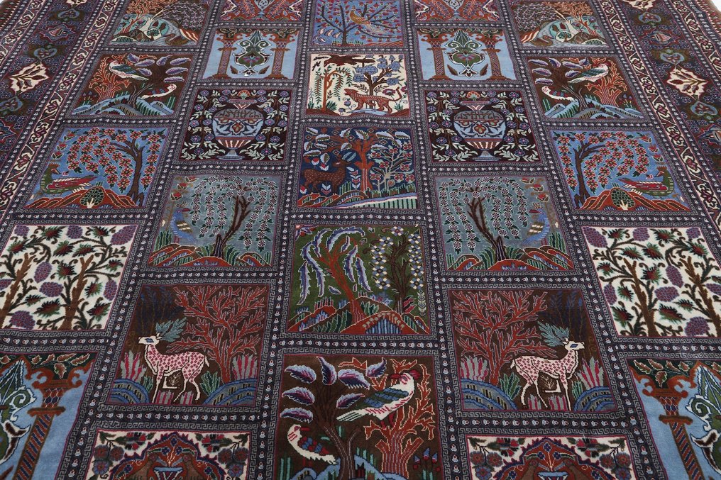 Alfombra muy fina original Kashmar Garden of Eden hecha de patrón de campos de lana de corcho - Alfombra - 400 cm - 295 cm #3.1