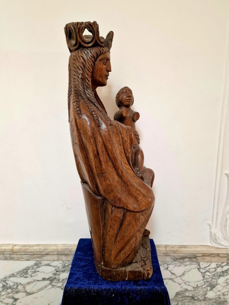 Veistos, Virgin & Child - 71 cm - Puu #2.1