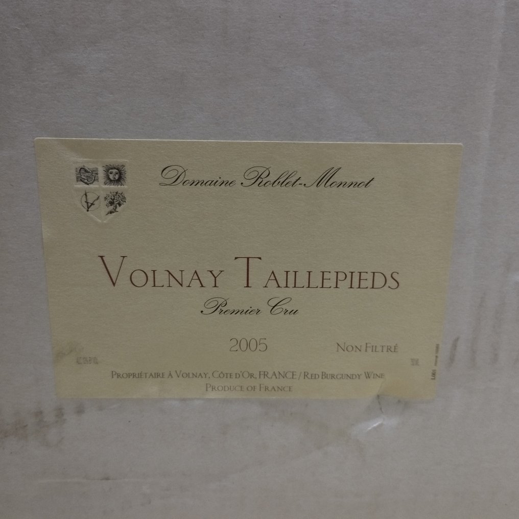 2005 Roblet-Monnot Pere et Fils Taillepieds - Volnay 1er Cru - 12 Flaskor (0,75L) #1.2