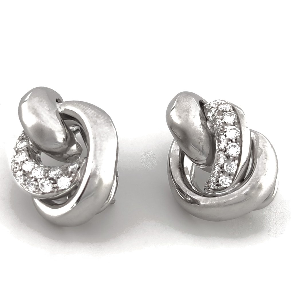 Earrings White gold Diamond  (Natural) #1.2