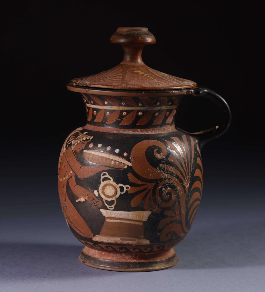 Altgriechisch Apulische rotfigurige Olpe mit Deckel, 20 x 14 cm ...