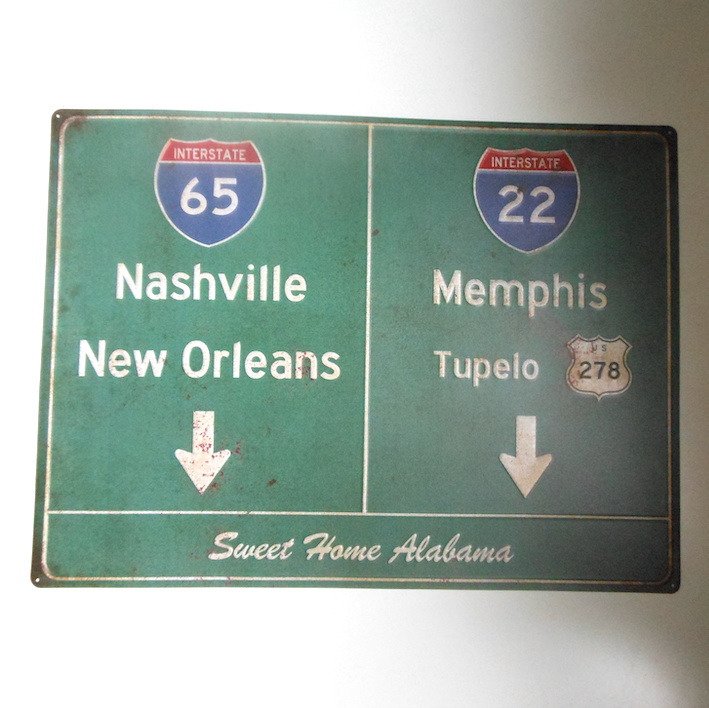 Road/traffic sign NashvilleMemphis sheet metal Catawiki