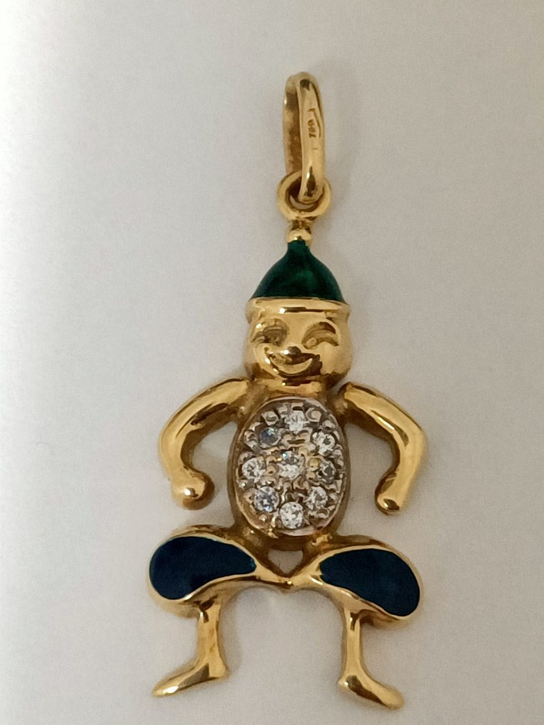 Vedhæng - 18 kraat Gulguld - Diamant #1.0