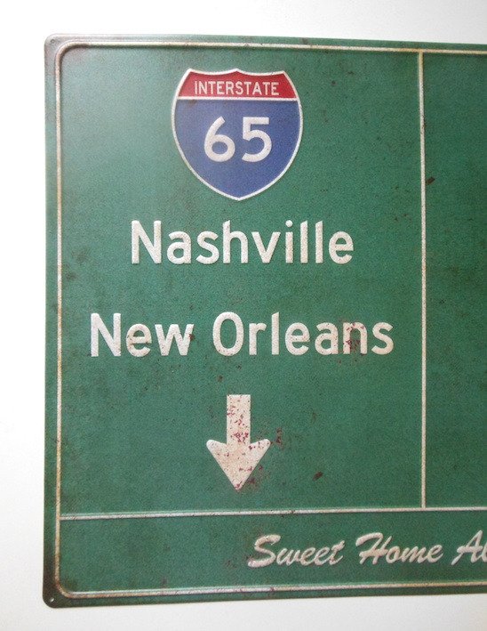 Road/traffic sign NashvilleMemphis sheet metal Catawiki