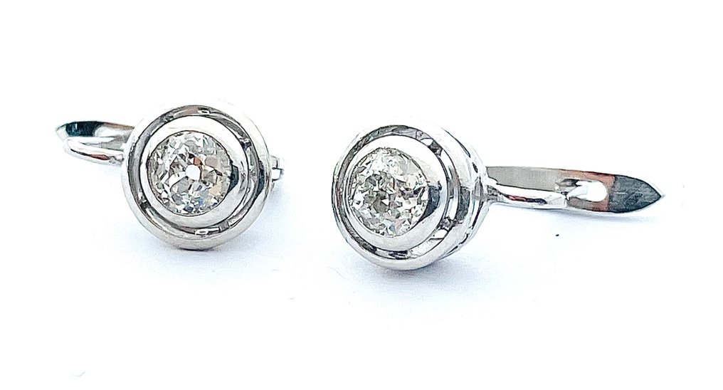 Boucles d'oreilles - 18 carats Or blanc Diamant  (Naturelle) #2.1