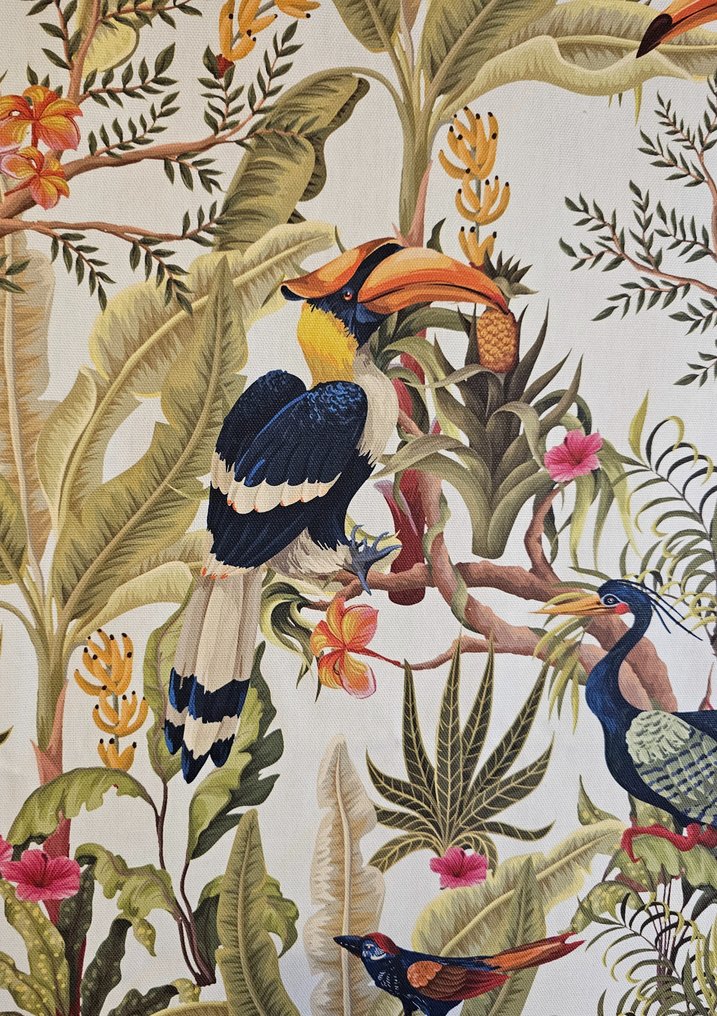 帶有巨嘴鳥和鳥類圖案的獨特波西米亞面料 - 600x140cm - Artmaison Artistic Design - 紡織品  - 600 cm - 140 cm #1.1