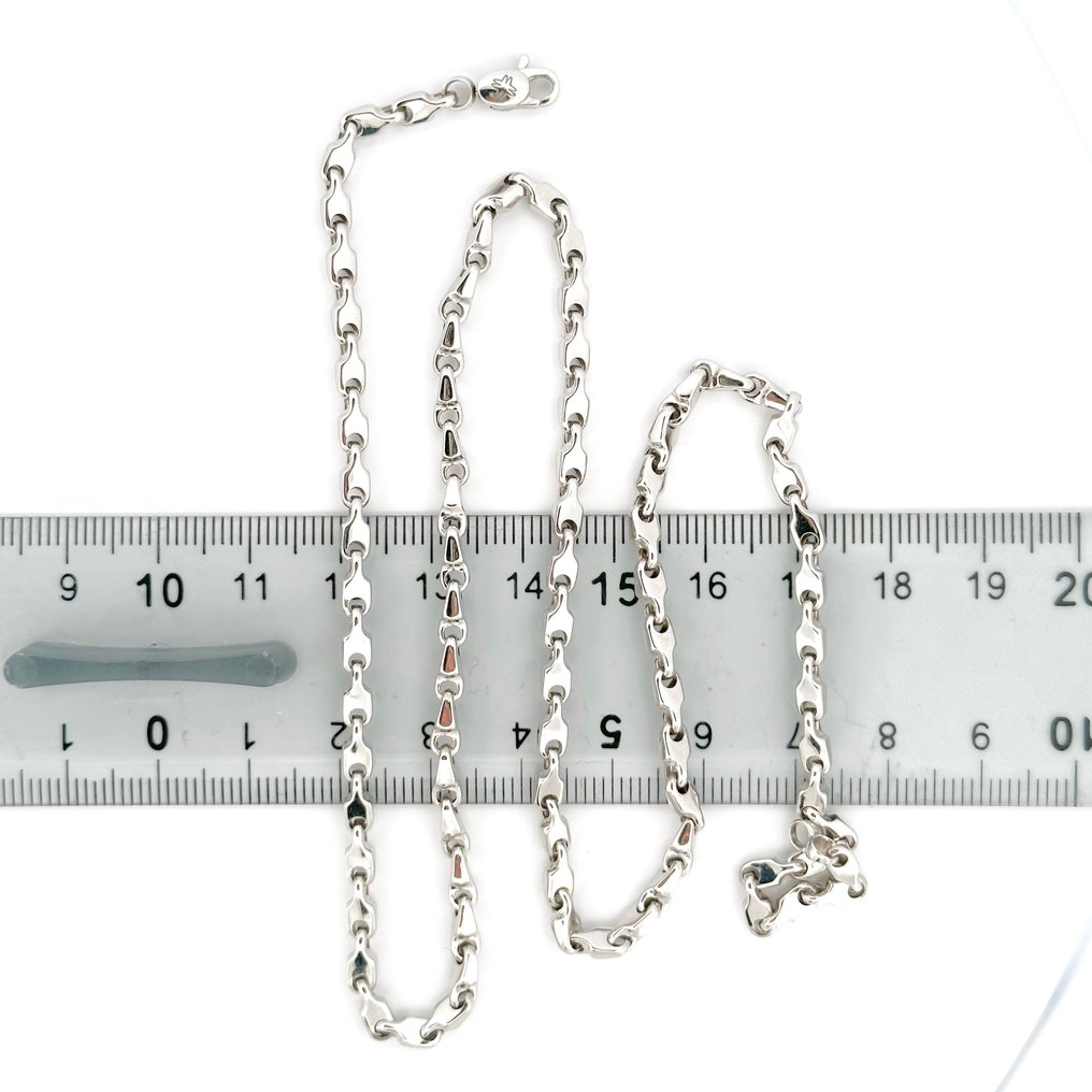 Handmade - Halsketting - 10.8 g - 18 karaat Witgoud #4.3