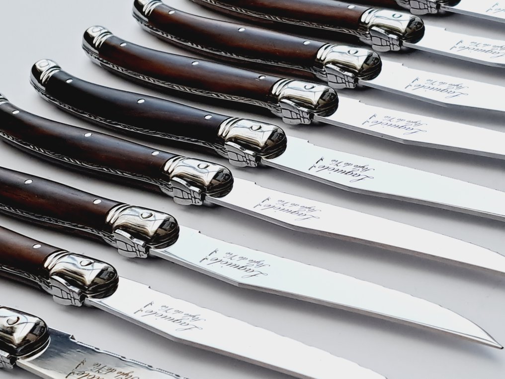Laguiole - 12x Steak Knives - Dark Brown - style de - 餐刀套装 (12) - 不锈钢 #2.2
