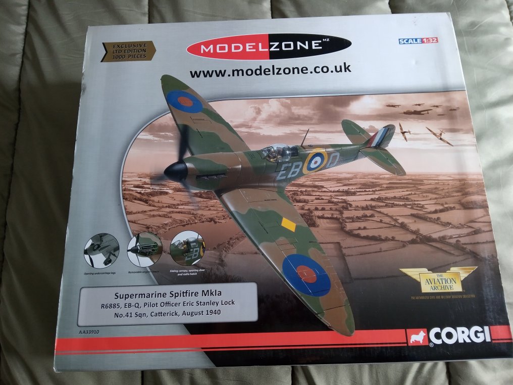 Corgi Toys 1:32 - 模型飛機 - Supermarine Spitfire Mkla - 航空檔案館 #1.1
