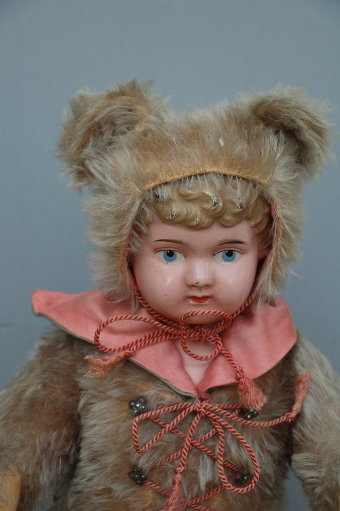 Buschow en Beck: Minverva jongenspop met teddybeer outfit  - Muñeca/muñeco - 1920-1930 - Alemania #2.1