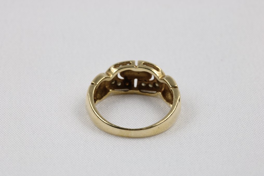 14 kt. Yellow gold - Ring - 0.01 ct Diamond - Diamonds #3.2