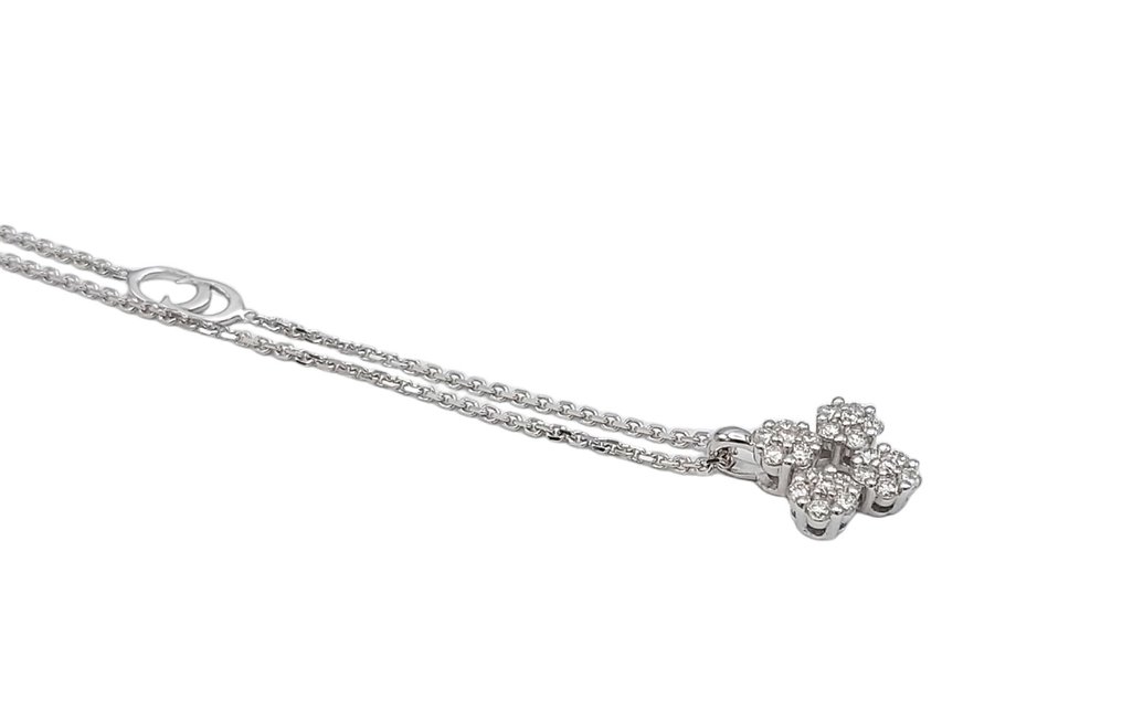 Chimento - 18 kt. White gold - Necklace with pendant - 0.24 ct Diamond #2.1