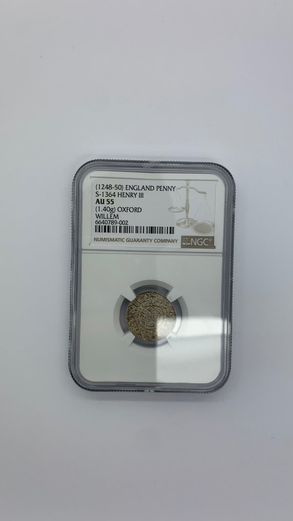 . Kongeriket England Henry III (1216-1272). Penny (1248-1250) - in a slab NGC AU 55 #3.2