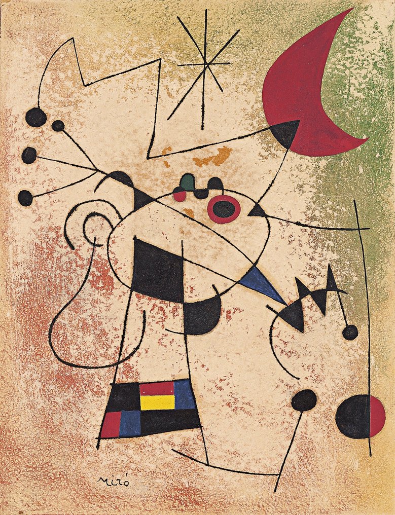 Tony Fernandez Αρχικό έργο τέχνης με ακρυλικά - Mickey Mouse Inspired by Joan Miró (1955) – Hand Signed #2.1