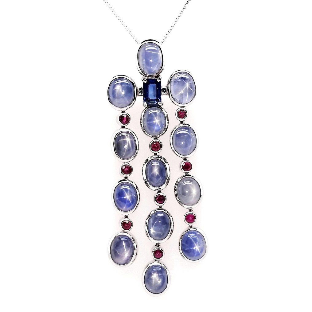 Necklace with pendant White gold Sapphire  #1.1
