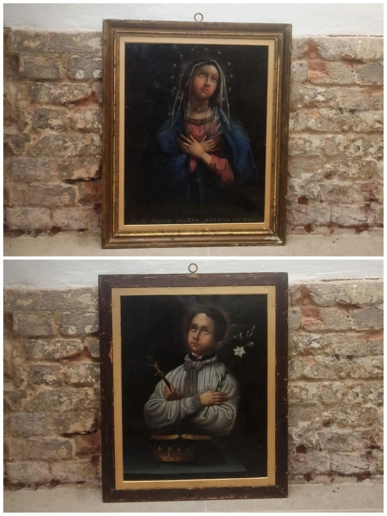 Scuola boema (XVIII) - Vergine e San Luigi Gonzaga (Dipinto bifacciale) #2.2