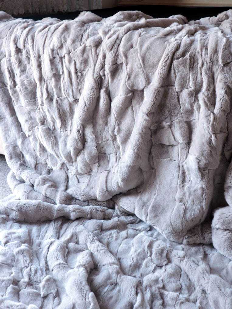 毯子  - 235 cm - 180 cm - 温暖沙色米色 #1.0