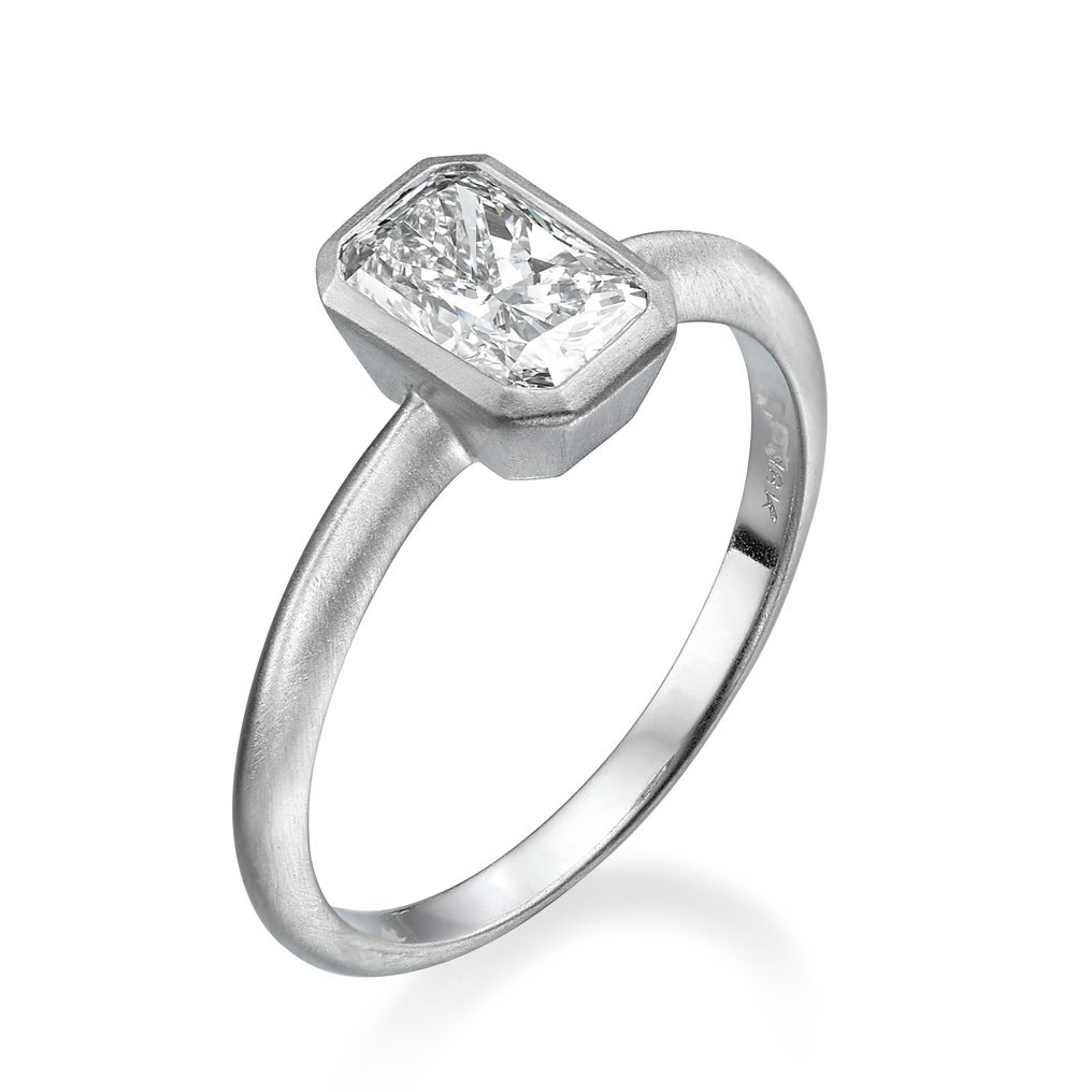 18 kt Weißgold - Ring - 1.02 ct Diamant #1.1