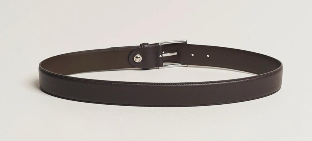 Canali - CANALI DARK BROWN CALFSKIN LEATHER BELT  EXCLUSIEVE - Bælte #2.1