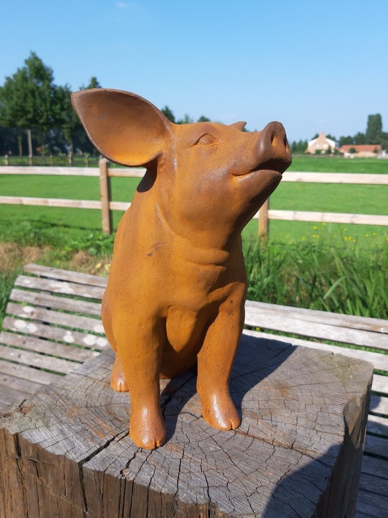 Statuetta - large sculpture sitting pig ( - Ferro battuto #4.3