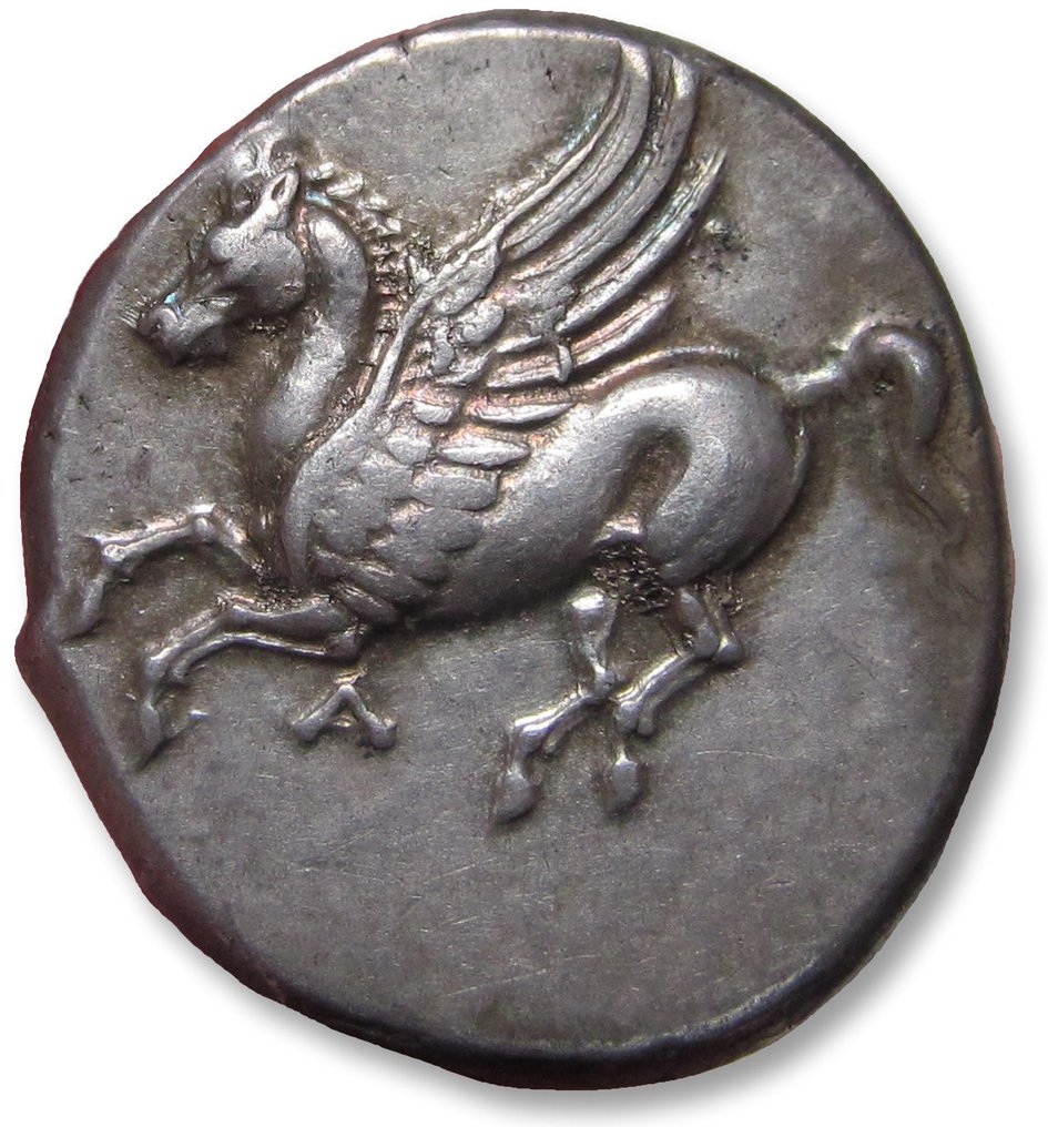 Akarnanien, Argos Amfilochía. Stater circa 340-300 B.C. - small crested Corinthian helmet as control symbol - #1.2