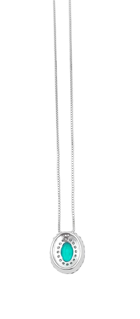 Namuri - 18 kt Vittguld - Halsband med hänge - 0.32 ct Smaragd - Diamanter #2.1