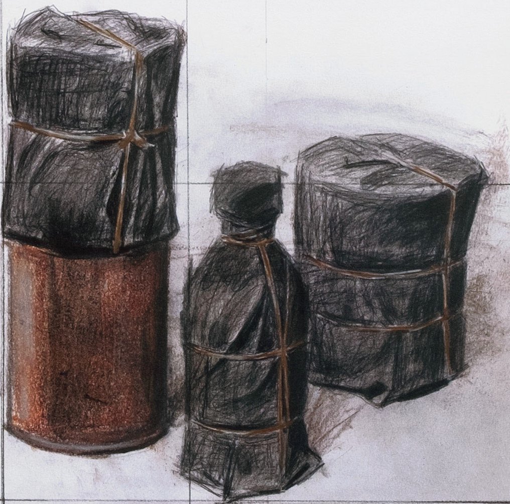 Christo (1935-2020) - Wrapped Bottles and Cans Project, 1958/2004 #2.1
