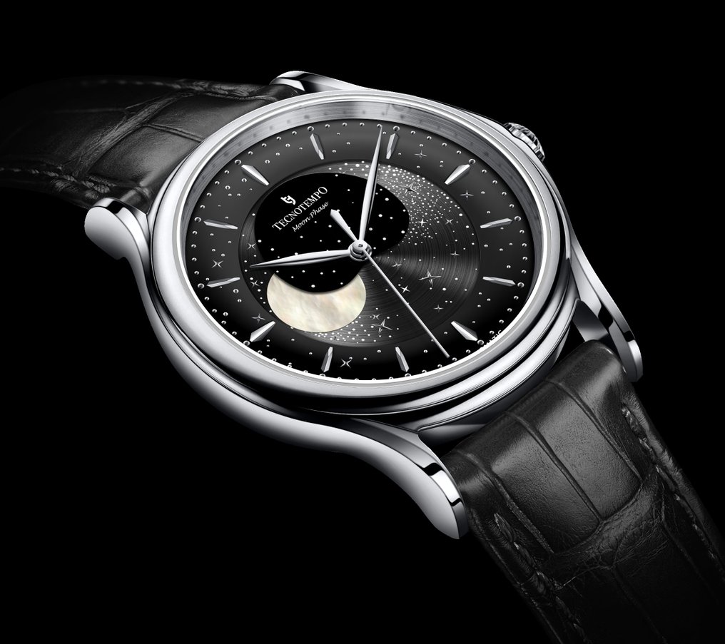 Tecnotempo - Automatic - "Moon Phase" Special Edition - - TT.50MP.B (grey-black dial) - Férfi - 2020+ #3.2