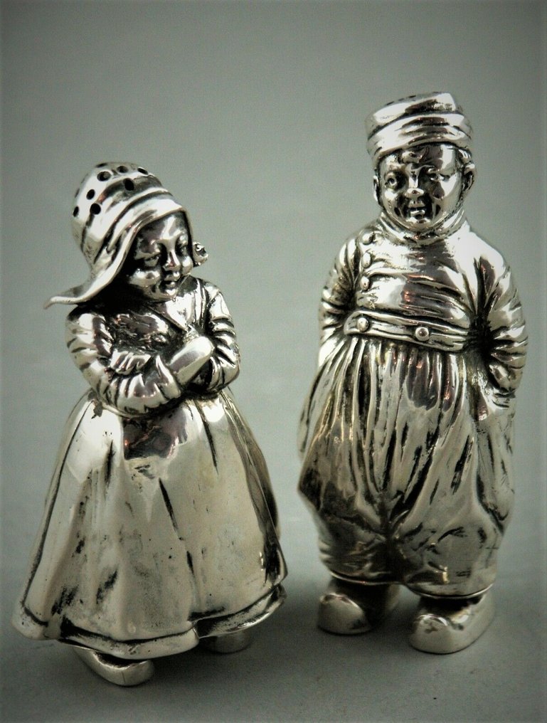 Hanau miniatures - Salt- og peberbøsser (2) - .800 sølv #2.1