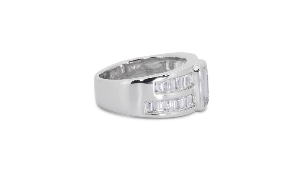 Ring - 18 karat Hvitt gull -  1.90 tw. Diamant  (Naturlig) - Diamant #3.1
