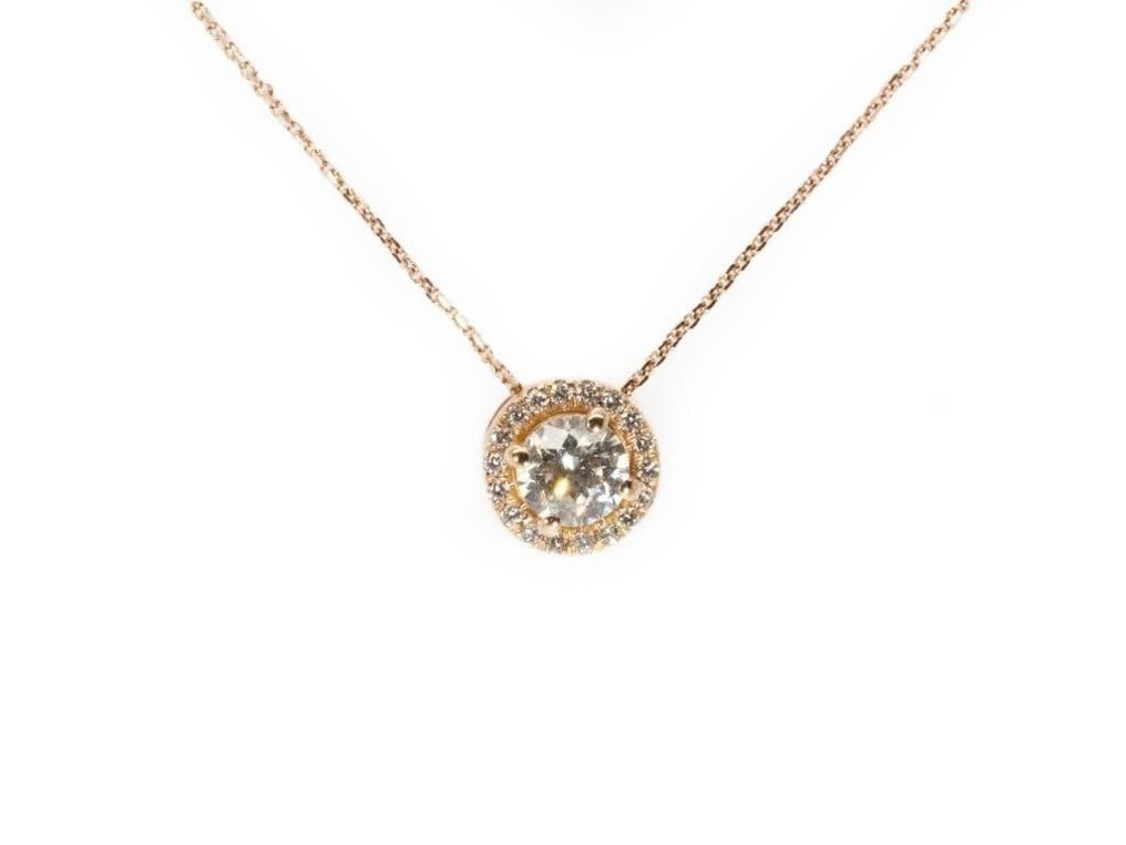 Necklace - 18 kt. Rose gold -  0.50ct. tw. Diamond  (Natural) - Diamond #1.1