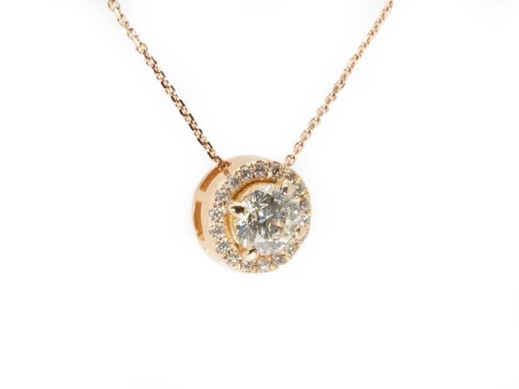 Necklace - 18 kt. Rose gold -  0.50ct. tw. Diamond  (Natural) - Diamond #3.1