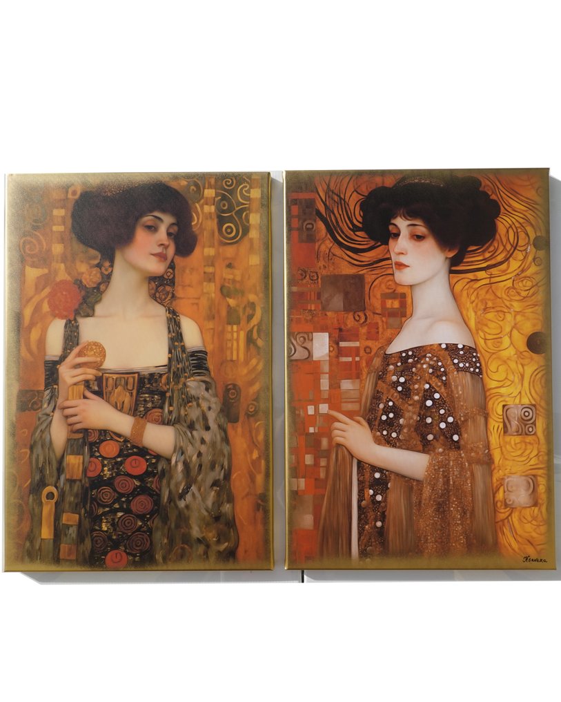 Ksavera - Gold Belle Epoque DS0257 - diptych - READY to HANG #1.0