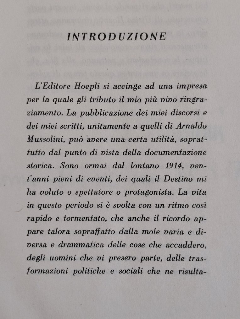 Ulrico Hoepli Editore Milano - Scritti e discorsi di Benito Mussolini - 1933-1939 #1.0
