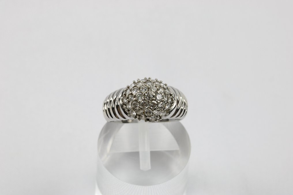 18 kraat Hvidguld - Ring - 0.03 ct Diamant - Diamanter #1.1