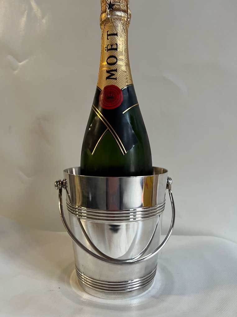 Christofle - Luc Lanel - Refrigerador de champanhe -  modèle - Biarritz, Balde de Gelo - Banhado a prata. -   #1.2