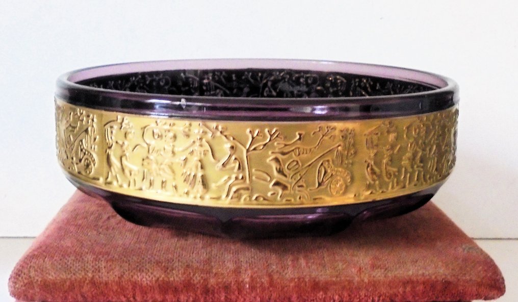 August Walther & Sohn - Walther & Sohne in style of Moser amethist - Πιατέλα - Γυαλί #1.0