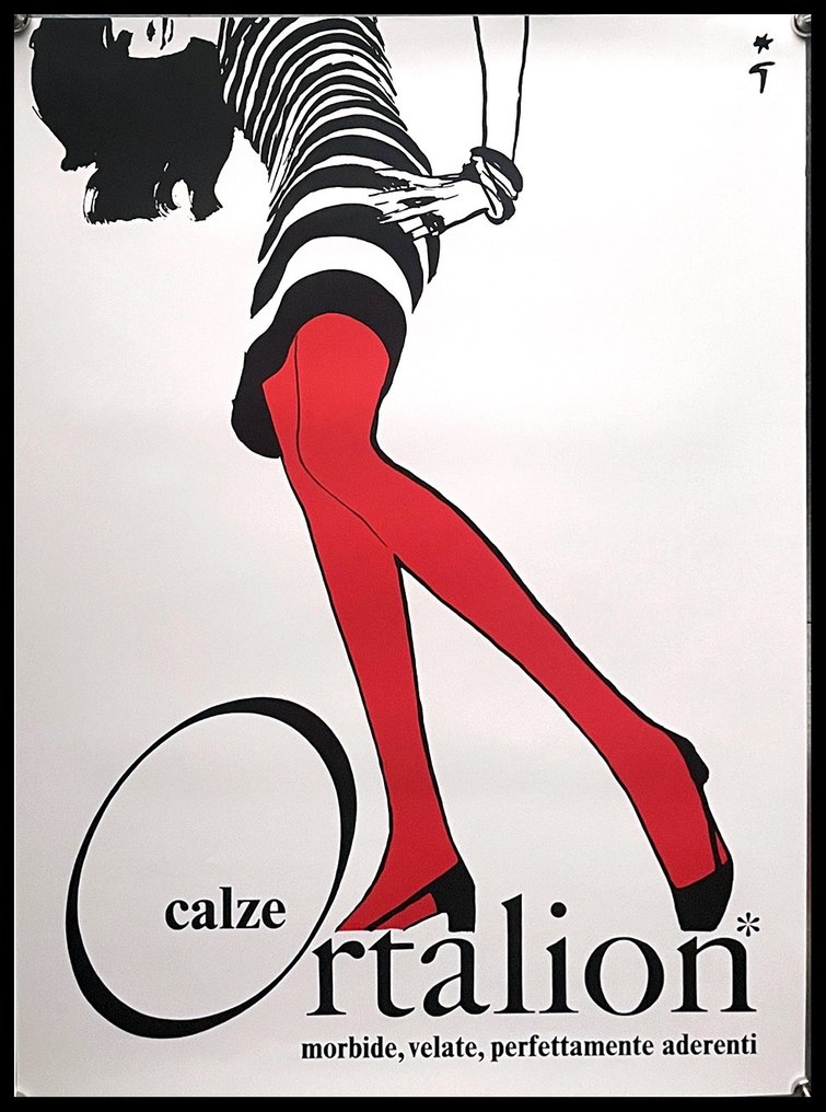 René Gruau - Poster Originale "René GRUAU - Calze Ortalion" - 1970-talet #1.0