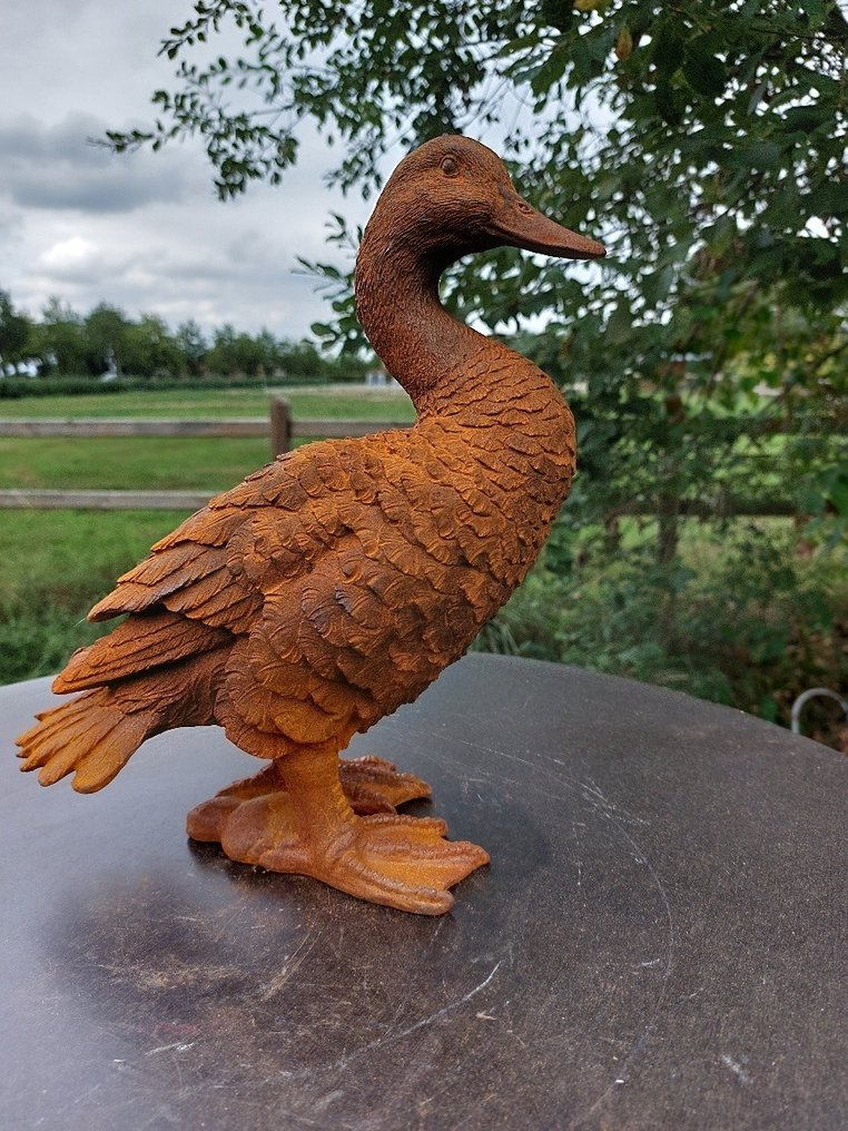 Statue, garden statue of metal duck - 30 cm - Cast iron #2.1