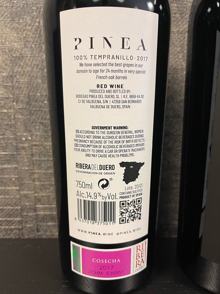 2017 Bodegas Pinea - Ribera del Duero - 2 Bottles (0.75L) #1.0