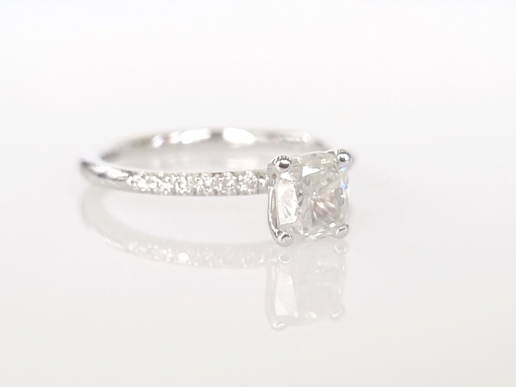 Bague de fiançailles - 14 carats Or blanc -  1.14ct. tw. Diamant  (Naturelle) #2.1